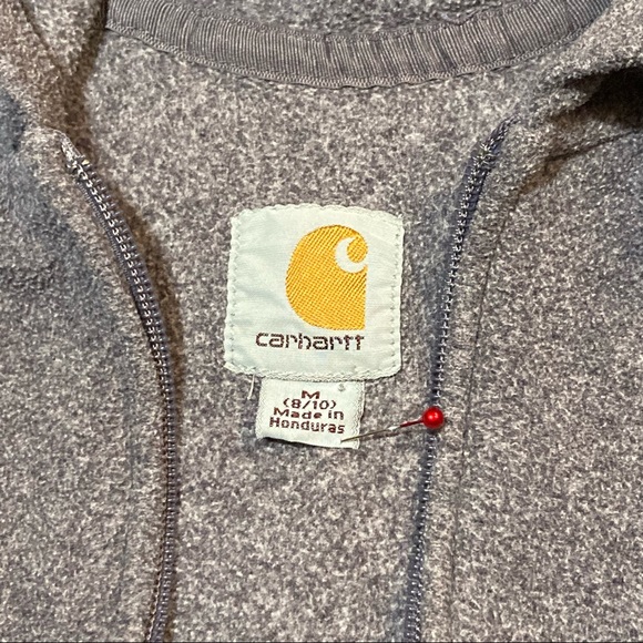 Woman’s Carhartt Purple Zip Up Hooded Sweatshirt Size Medium - Picture 7 of 11